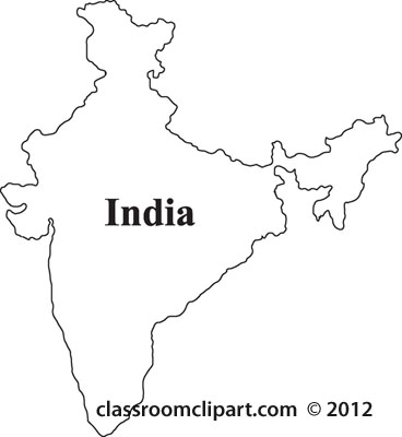 Clipart   India Outline Map 1004   Classroom Clipart