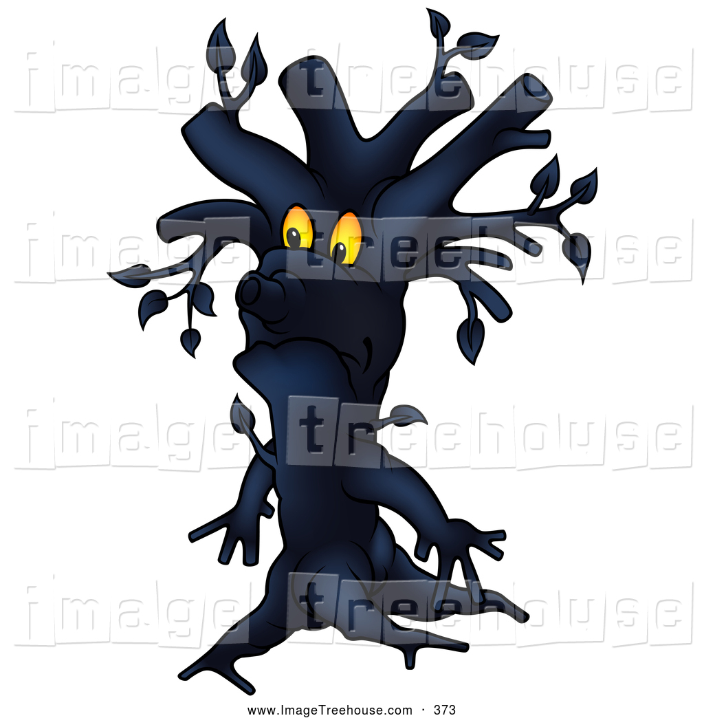 Clipart Of A Creepy Dark Ent Tree