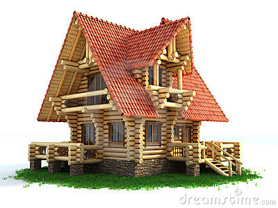 Clipart Wood House Wooden House Grass 3d