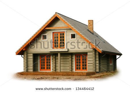 Clipart Wood House Wooden House Isolated On White