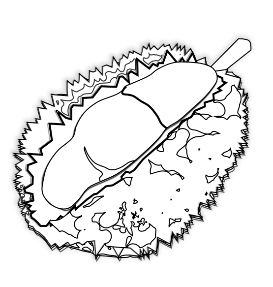Food Durian Durian Black White Line Art Scalable Vector Graphics Svg    