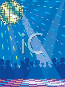 Group Of Party Animals At A Disco Club   Royalty Free Clipart Picture