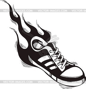 Gym Shoes Flame   Vector Clip Art
