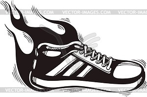 Gym Shoes Flame   Vector Clipart