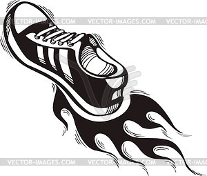 Gym Shoes Flame   Vector Image
