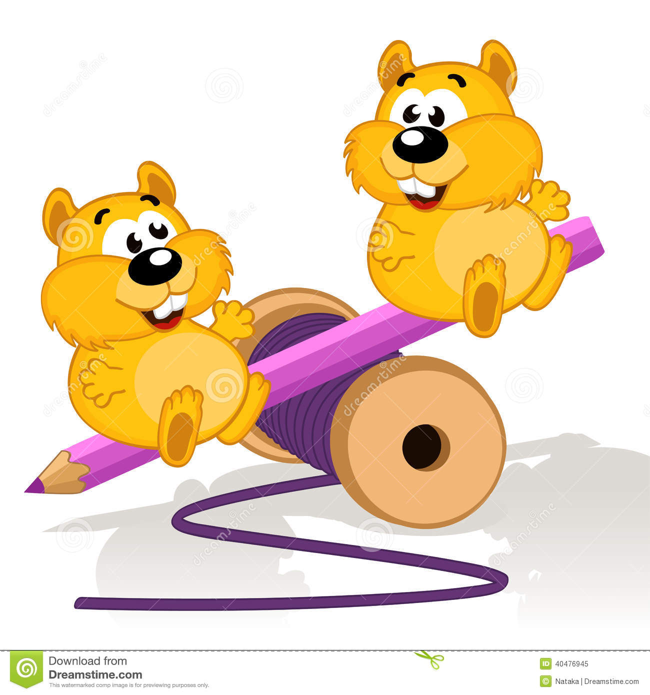Hamsters On A Swing Stock Vector   Image  40476945