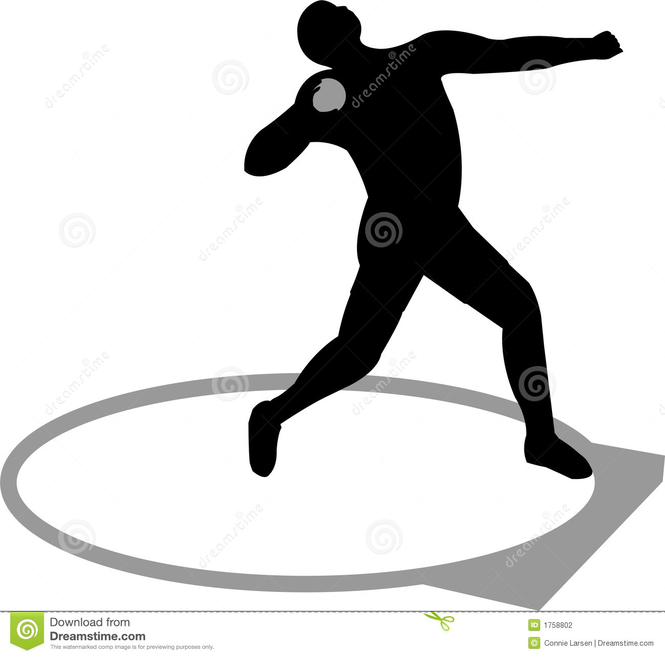 Illustration Of A Track And Field Athlete Competing In Shot Put
