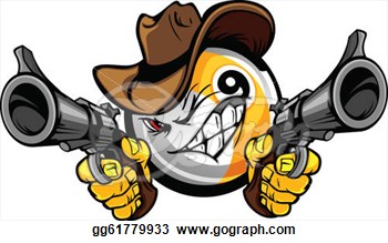     Nine Ball Shootout Cartoon Cowboy  Vector Clipart Gg61779933   Gograph