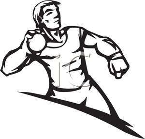 Of An Athlete Throwing The Shot Put   Royalty Free Clipart Picture