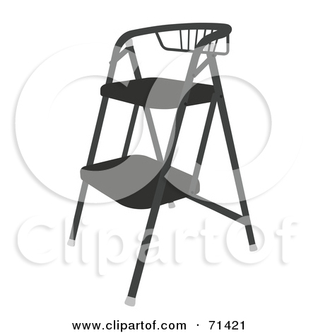 Royalty Free  Rf  Clipart Illustration Of A Black Foldable Stool Chair