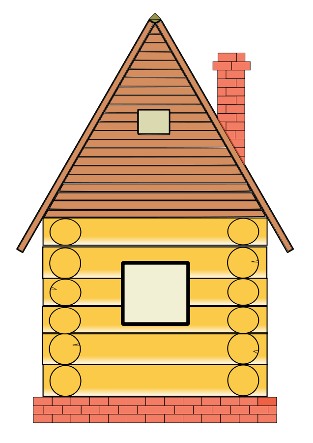 Russian Wood House Clipart Large Size