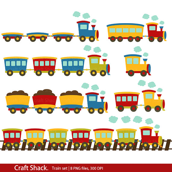 Train Set Clipart 8 Png Files By Craftshackdesign On Etsy