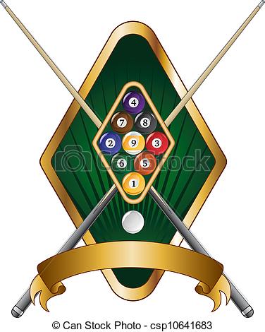 Vector Of Nine Ball Emblem Design Banner   Illustration Of A Nine Ball