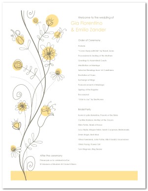 Wildflower Wedding Program Template   Wedding Programs