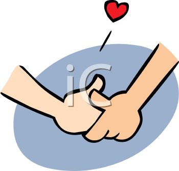 0419 0908 Couple In Love Holding Hands Cartoon Clip Art Clipart Image