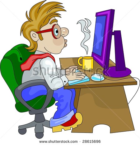 An Office Employee Working Overtime Stock Vector 28615696    