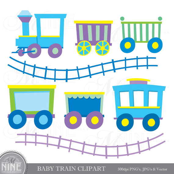 Baby Train Clip Art  Digital Baby Boy Clip Art Instant Download    