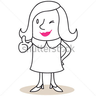 Business Woman Winking And Giving The Thumbs Stock Vector   Clipart Me