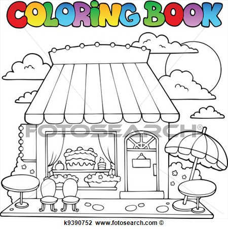 Clipart   Coloring Book Cartoon Candy Store  Fotosearch   Search Clip