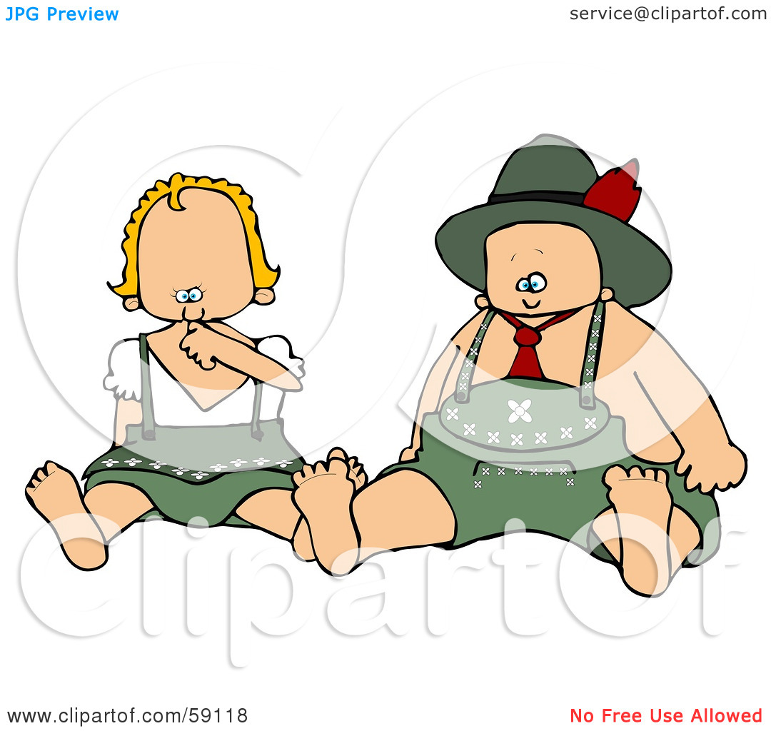 Clipart Illustration Of An Oktoberfest Baby Boy And Girl By Dennis Cox