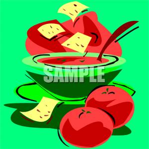 Clipart Image Of Crackers And Tomato Soup