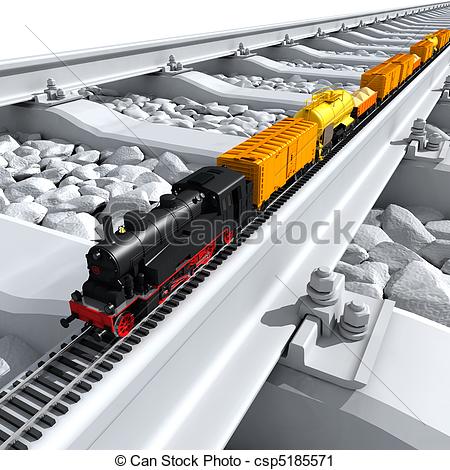 Clipart Of A Miniature Model Of The Train Rides On Big Tracks   A    