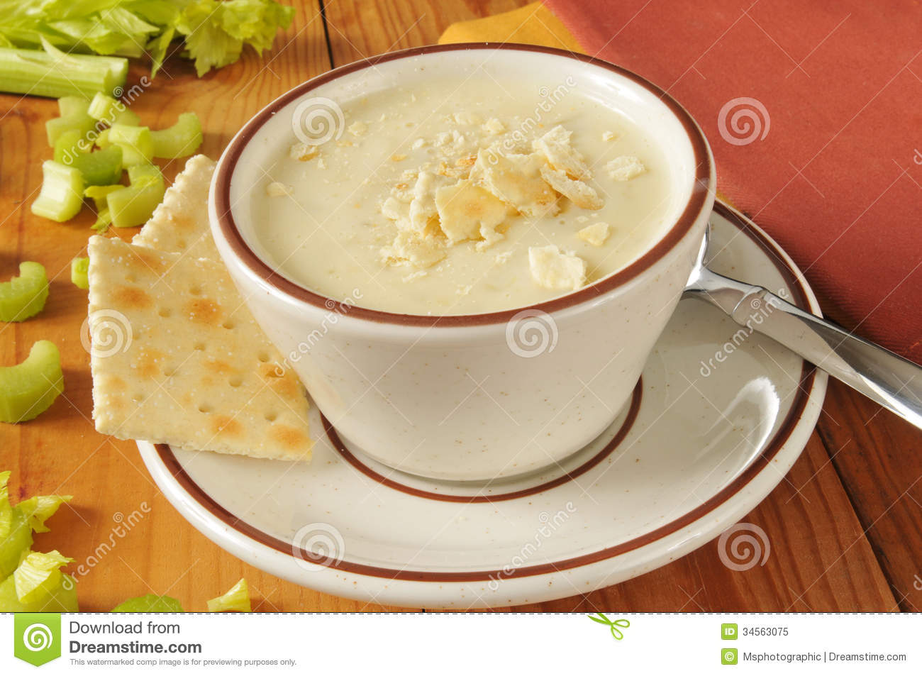 Cream Of Celery Soup Royalty Free Stock Photo   Image  34563075