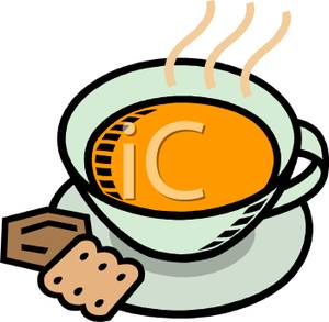 Cup Of Soup With Crackers   Royalty Free Clipart Picture