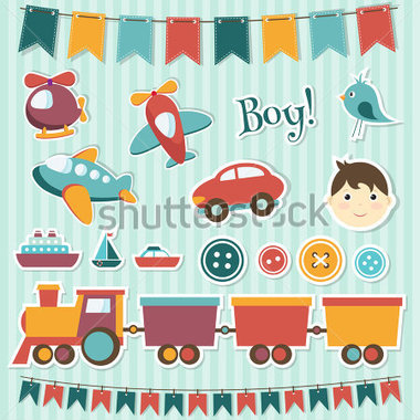 Download Source File Browse   Transportation   Scrapbook Baby Boy Set