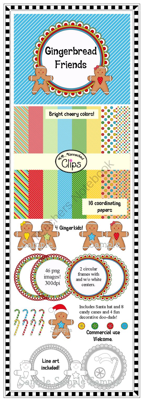 Gingerbread Friends Collection From Kb Konnected Clips On    