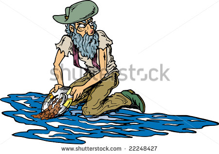 Gold Rush Pan Clipart Panning For Gold   Stock Photo