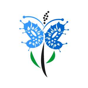 Graphic Design Of Flower Clipart   Blue Butterfly Flower March 2013