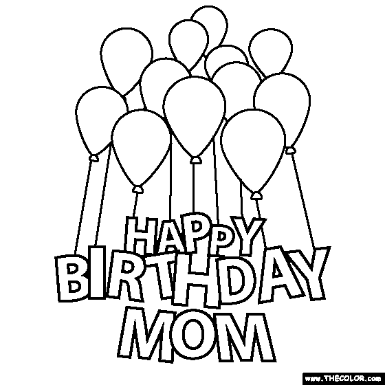 Happy Birthday Mom Coloring   Clipart Panda   Free Clipart Images