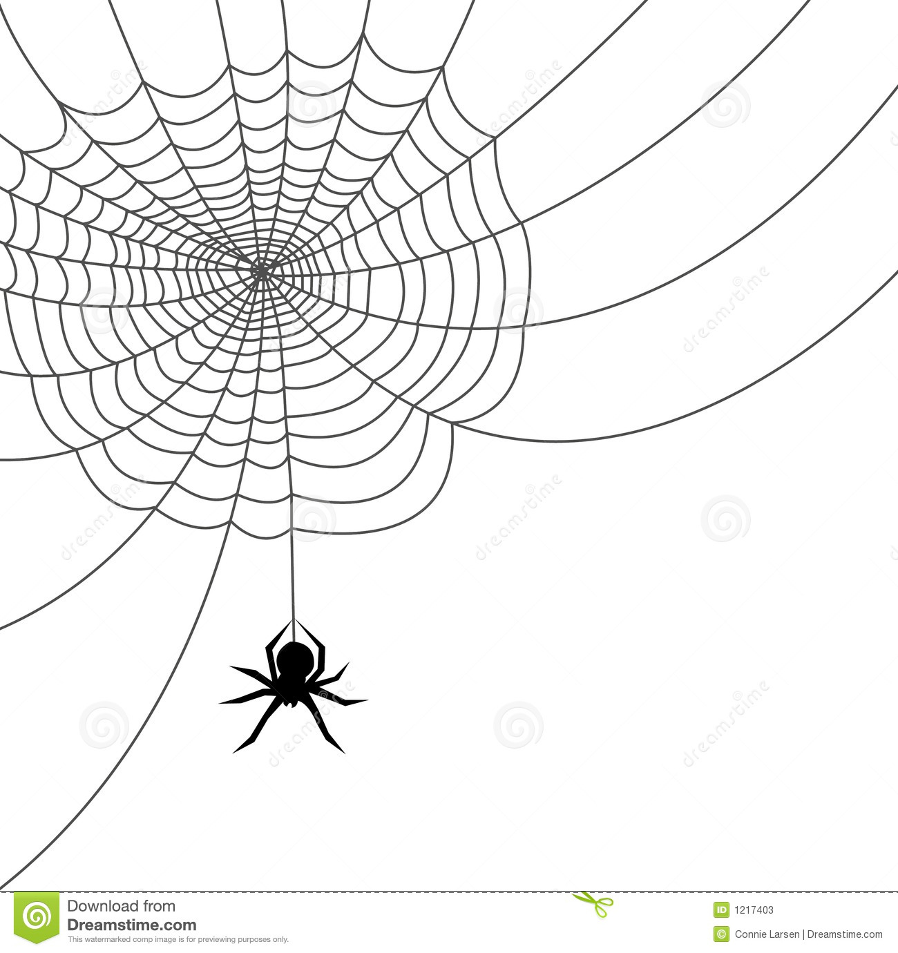 Illustration Of A Spider Web And Spider