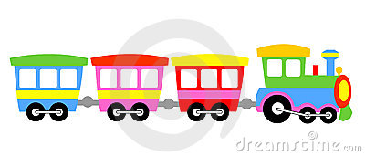 Kids Toy Train Isolated On White Background Illustration Clipart