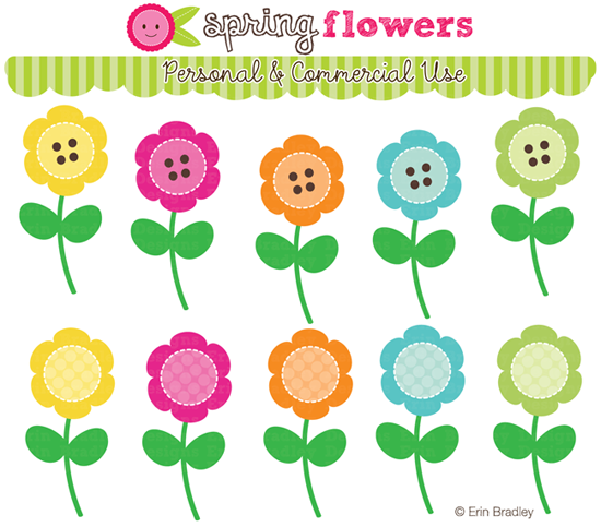 New  Spring Flowers Clipart