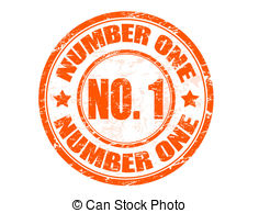 Number One Stamp   Grunge Rubber Stamp With The Text Number   