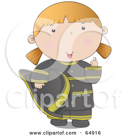 Royalty Free  Rf  Clipart Illustration Of A Fireman In A Brown Uniform