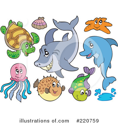 Royalty Free  Rf  Sea Life Clipart Illustration By Visekart   Stock