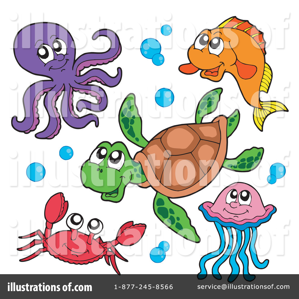 Royalty Free  Rf  Sea Life Clipart Illustration By Visekart   Stock