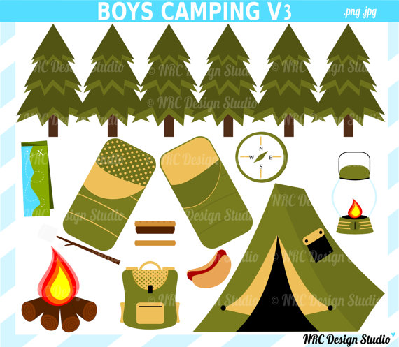 Sale   Camping Clip Art  Boys V3    Boys Clip Art   Camping Clipart