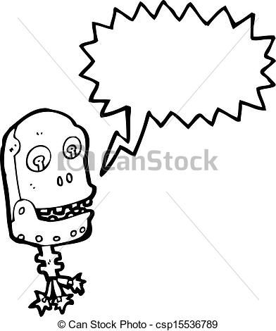 Scary Robot Head Cartoon   Csp15536789