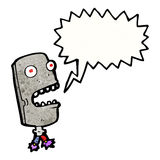 Scary Robot Head Cartoon Stock Photography