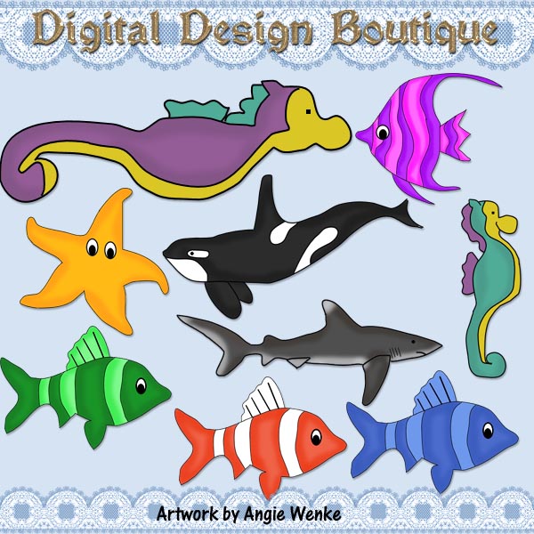 Sea Life    1 00   Digital Design Boutique Clipart Clip Art Clip    