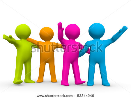 Small Group Of Colourful People    Stock Photo