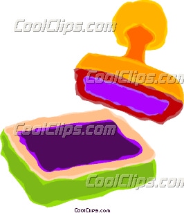 Stempelkissen Und Stempel   Vektor Clip Art   Coolclips Com