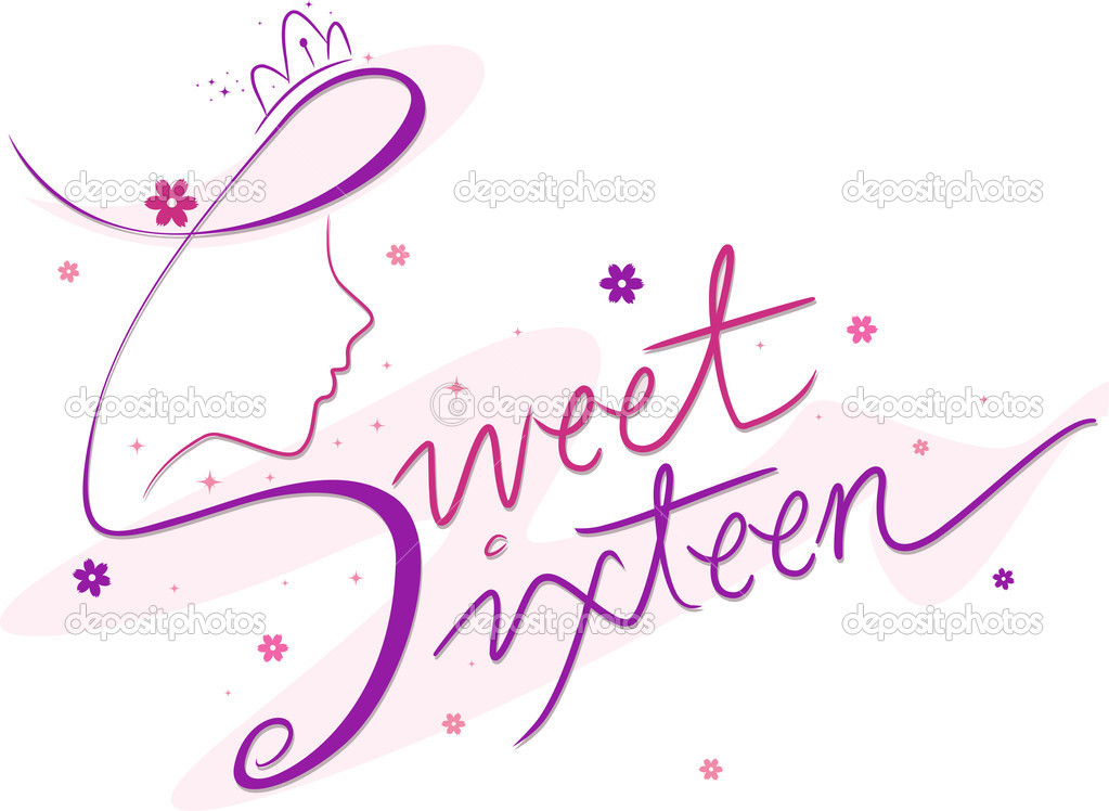 Sweet 16 Clip Art Sweet Sixteen   Stock Image