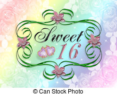 Sweet Sixteen Clip Art And Stock Illustrations  95 Sweet Sixteen Eps