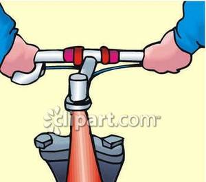 Two Hands On The Handlebars Of A Bike   Royalty Free Clipart Picture