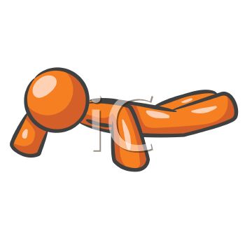 2414 3927 Orange Man Character Mascot Doing Push Ups Clipart Image Jpg